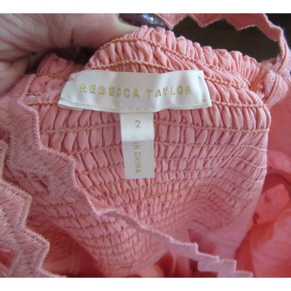 Rebecca Taylor Pink Swiss Dot Sleeveless Maxi Dress Size 2 - Picture 10 of 10